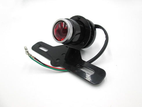 Stop calavera para motos trasero con portaplaca Boton Cromado